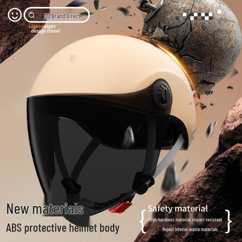 GB 3C Certified Unisex Electric Vehicle Helmet - Summer & All-Season Motorcycle Safety Half Helmet