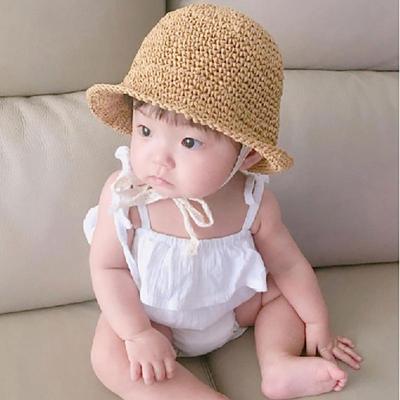 Lace Bow Baby Straw Hat Summer Sun Protection Panama Hat Travel Princess Kids Girls Beach Sun Cap
