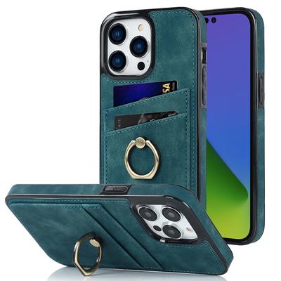 Gyűrűtartó bőrtok Iphone 13 Pro Max 12 Min 14 11 Cards Solt 7 8 Plus X Xr Se 2022 Slim Kickstand Coque Wallet Coque készülékhez