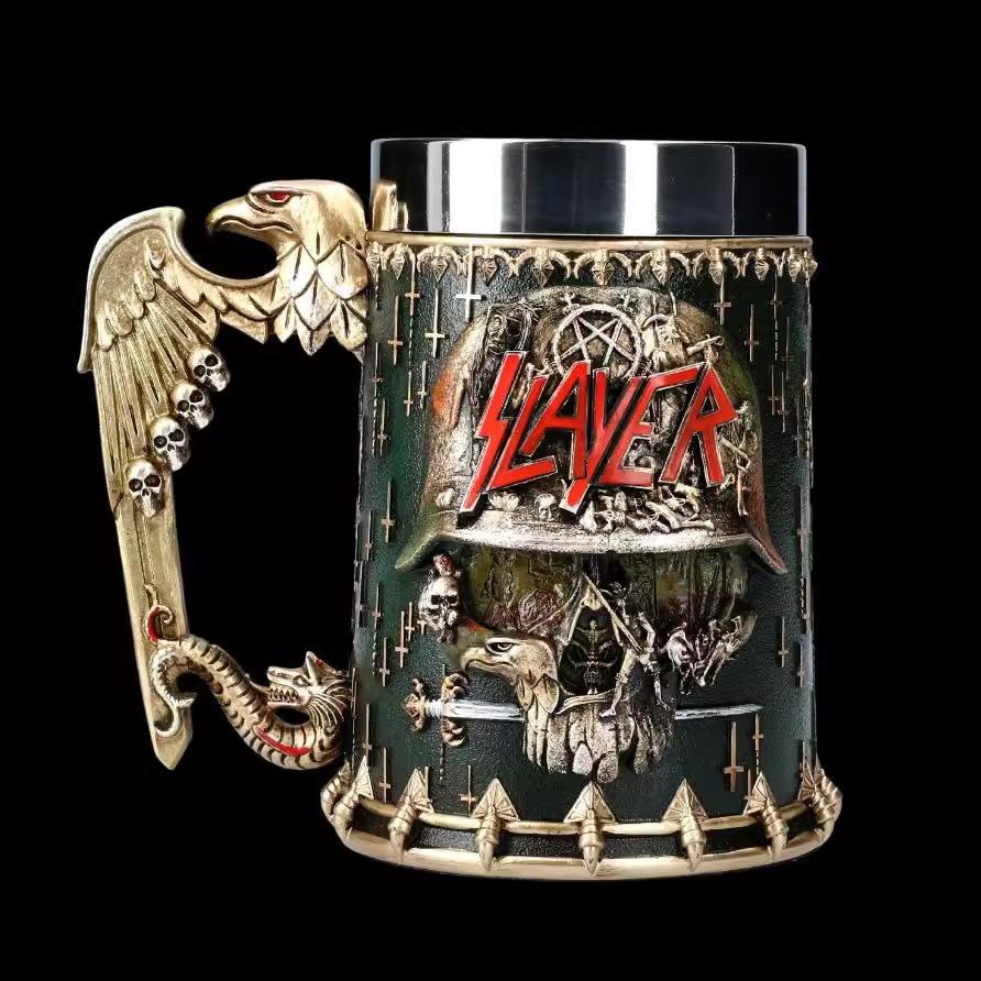 Fantasy retro Norwegian Mythology 600ml beer mug resin stainless steel insert Stein large wine glass Halloween gift