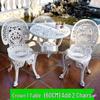 Three-Piece Wrought Iron & Cast Aluminum Outdoor Furniture Set for Balcony, Patio, or Villa Garden