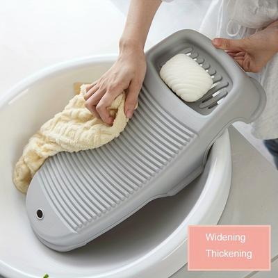 1pc Planche à laver Mini Rétro Épaissie en Plastique Créatif avec Porte-savon - Parfait pour la lessive domestique !