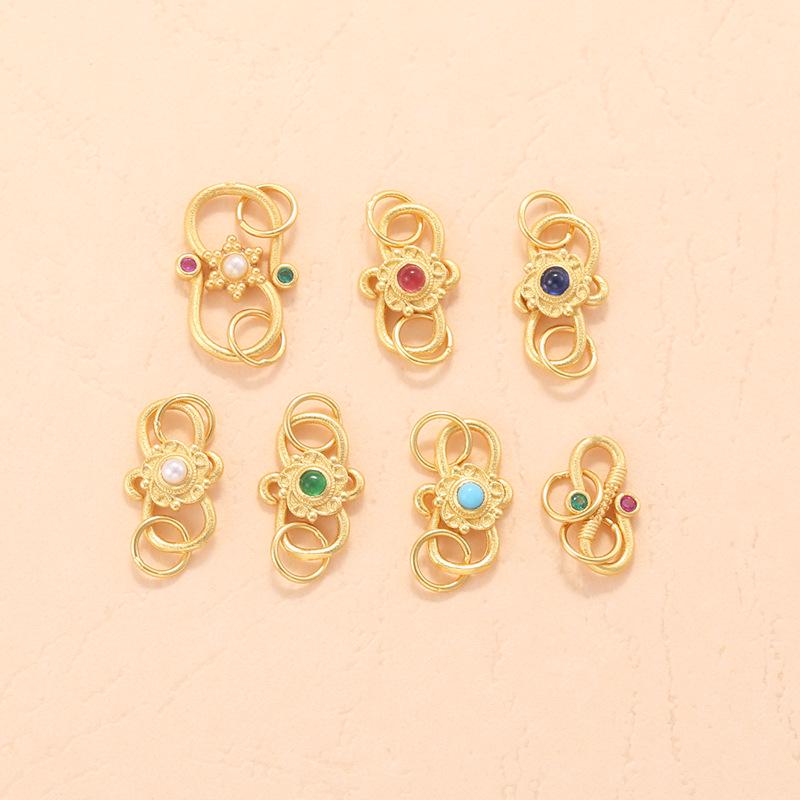 S925 Sterling Silver Zirconia S-Shape & Figure-8 Clasp Link Extension Bracelet DIY Accessories P26