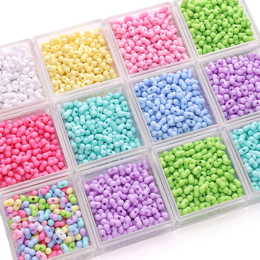 Handmade Beads 3x6mm Acrylic Solid Color Transparent Peanut Beads Loose Beads Hand String Beads Handmade Diy Accessories Jewelry Key Chain Bracelet