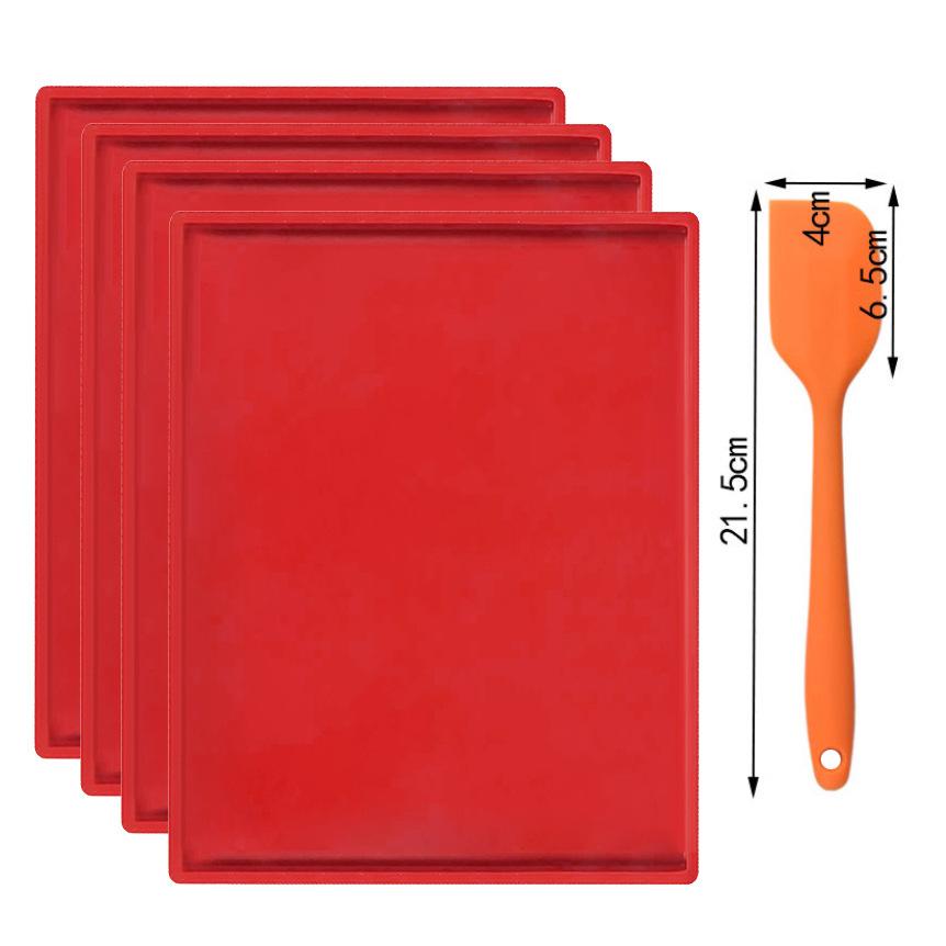 

4 шт. Силиконовые листы для дегидратора, коврики для дегидратора с бортиком, антипригарный противень для фруктов, мяса, овощей, кухонные принадлежности