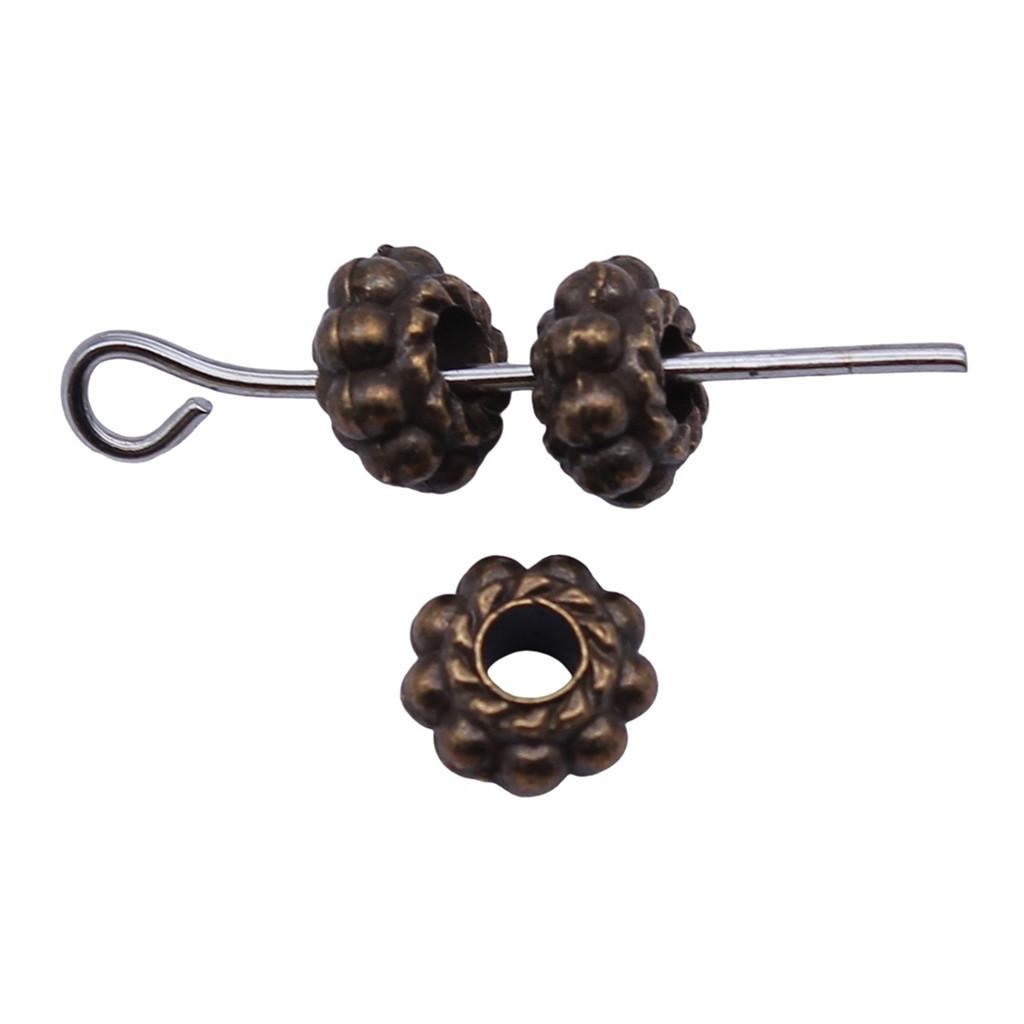 Multi Color Flower Edge Spacer Beads Metal Charms For Jewelry Making Accessories