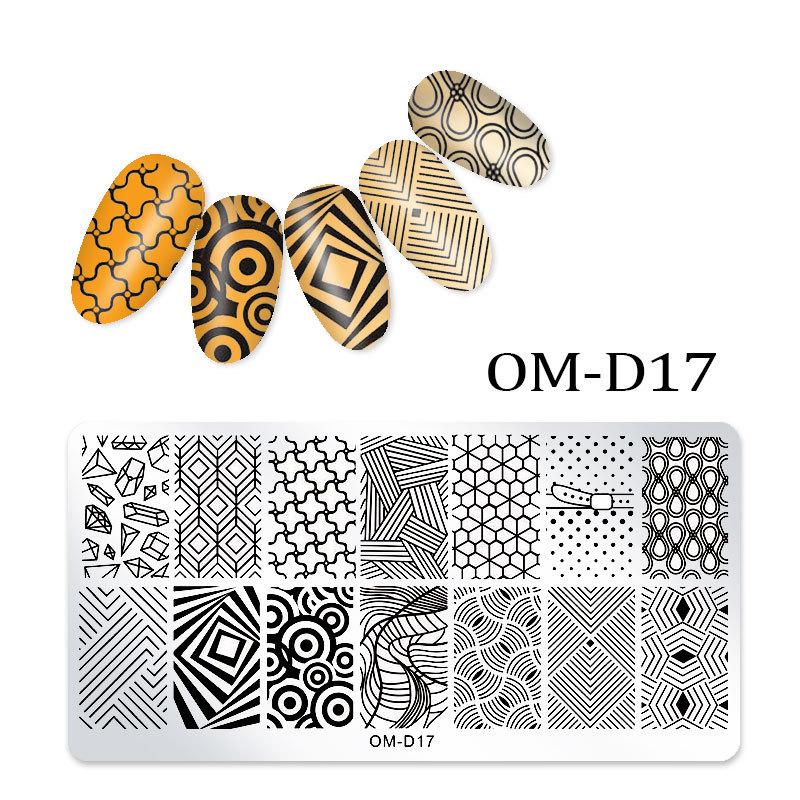 Nail Art Transfer Steel Plate, Rectangular Printing Oil Transfer Printing Steel Plate Blue Film Painted Board Omd Series