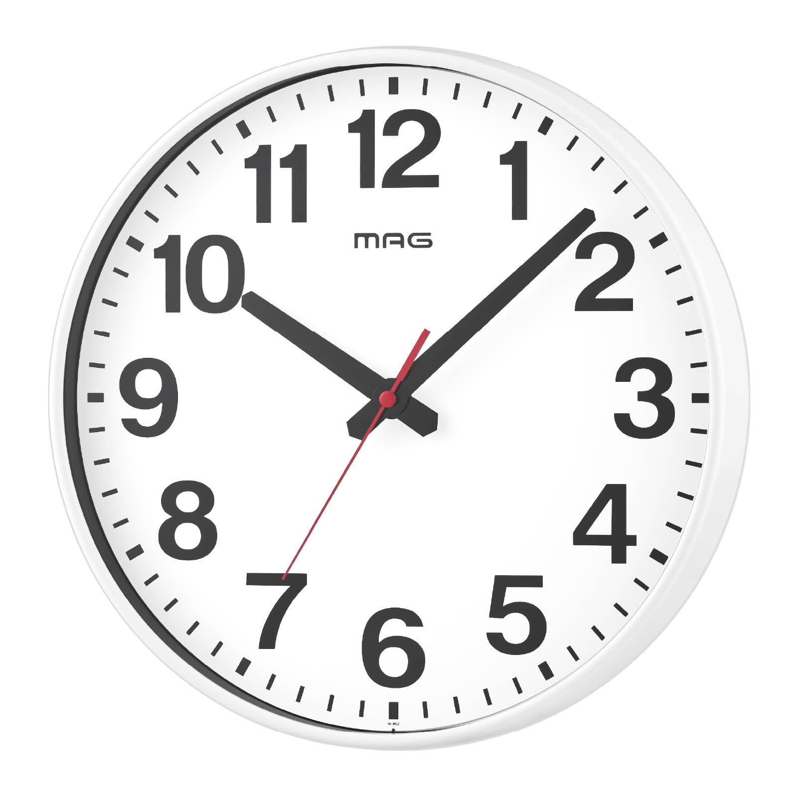 

MAG Wall Continuous Second Easy to Noah Precision Clock, Analog, Silent, Hand, 30.0cm Diameter, Simple, Standard, Stylish, Read, White, W-802A WH-Z,