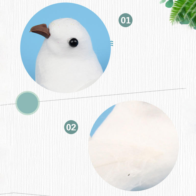 Δημιουργικό Στολίδι Πουλιού με Φτερά Προσομοίωσης Περιστεριού Διακόσμηση Διαρρύθμισης Χριστουγεννιάτικου Δέντρου για Γάμο DIY Εξωτερικού Χώρου