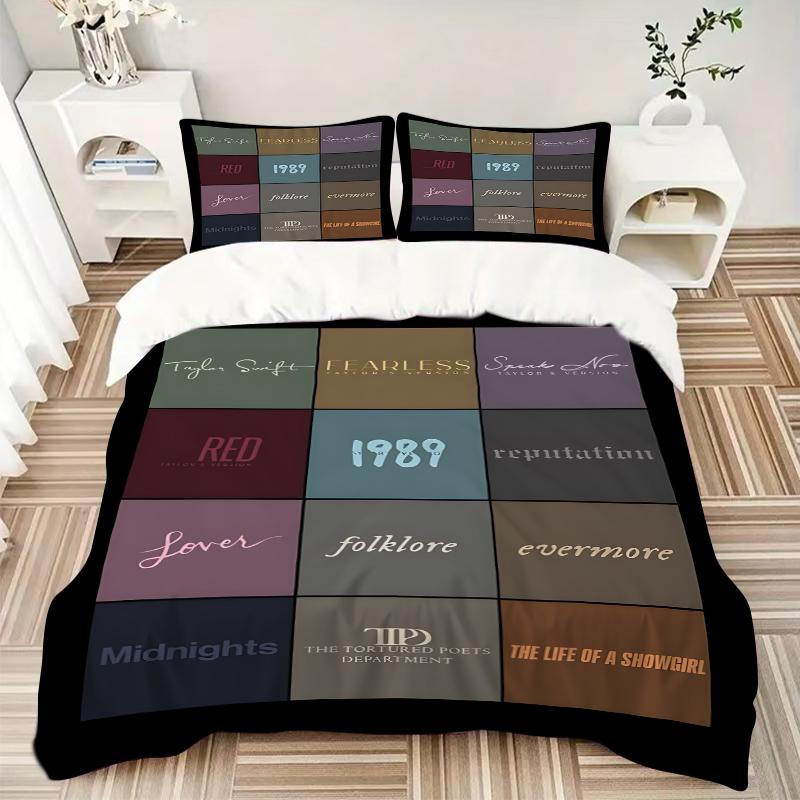 3Pcs Taylor Swift Album Covers Bedding Sets For All Sizes New 3D Printed Bed Cover Comforter Duvet Cover Pillowcase Bedroom Decoration