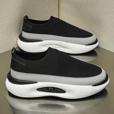 Herenschoenen Zomer Ademend Mesh Casual Sportschoenen Heren Platform Verhogend Veelzijdig Zwarte Sokken Schoenen