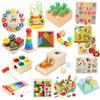 Pädagogisches Holzspielzeug Baby Montessori Lernspielzeug Kinder Bausteine Xylophon Alphabet Formpuzzles für Kinder