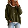 Women's Hooded Knitted Pullover Sweater Long Sleeve Loose Fit Casual Top