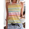 Fashion Geometric Rainbow 3D Print Tank Tops Summer Women O-Neck Casual Vest Off Shoulder Y2k Sleeveless Camisole Woman Clothing