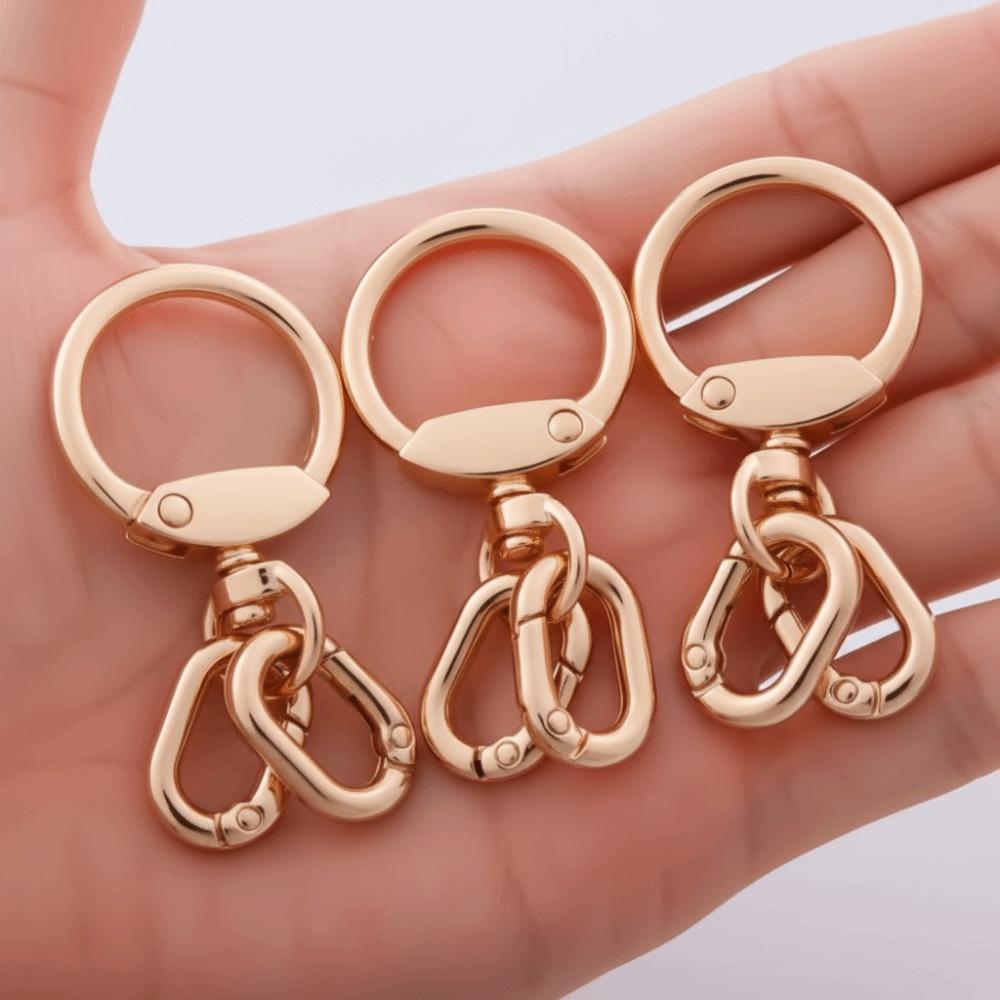 3pcs Rotating Trigger Spring Ring Hook Rings Multifunctional Lobster Claw Clasp  Lanyard Making