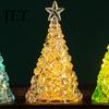 Decorative Tree for Window Display Glowing Christmas Night Light, Mini Lighted with Star, Indoor Modern Minimalist Atmosphere Faux Crystal Tabletop