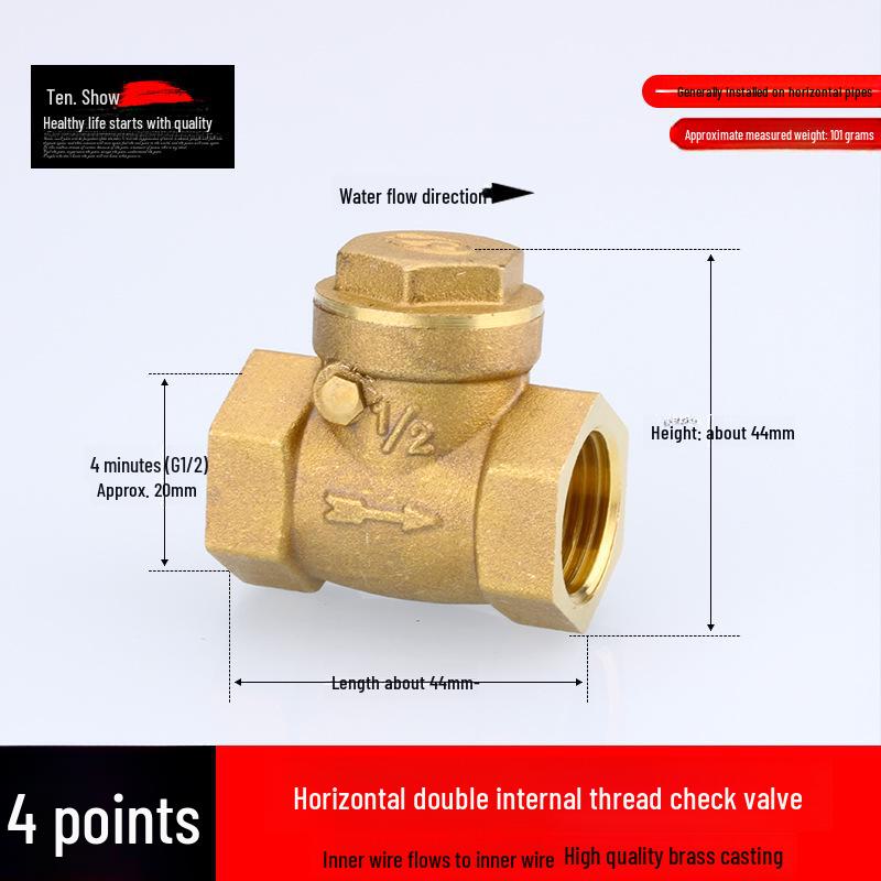 Miedziany zawór zwrotny pionowy i poziomy 4/6 punktów, 1 cal do rur wodnych i grzejników