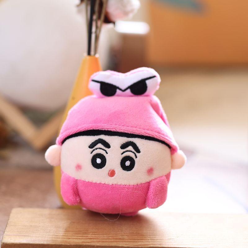 Shin Chan Plush Keychain Soft Polyester Toy For Kids And Collectors Rose Red