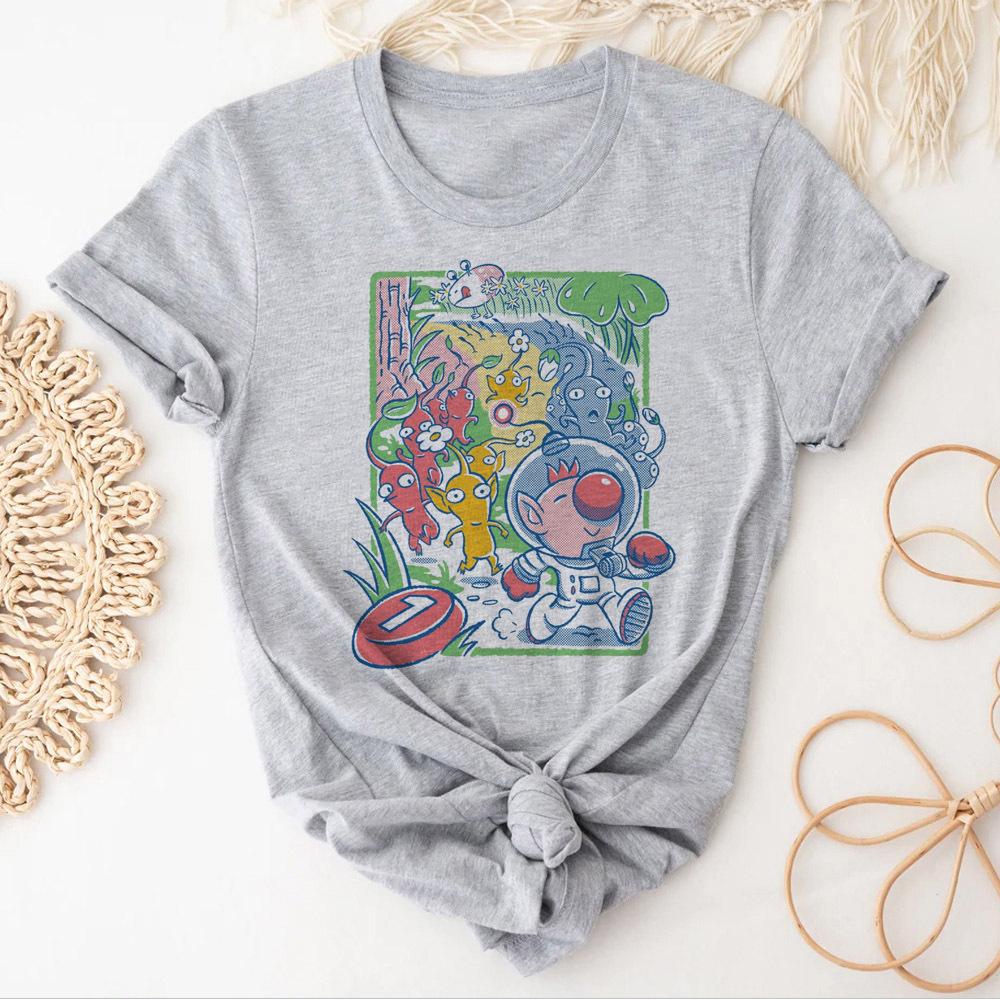 

Пикмин лучшие футболки женские Y2k Поп-культура Цифровые 2000-е Пастельная хип-хоп футболка Гранж Дышащая Университет Поп-культура графическая S