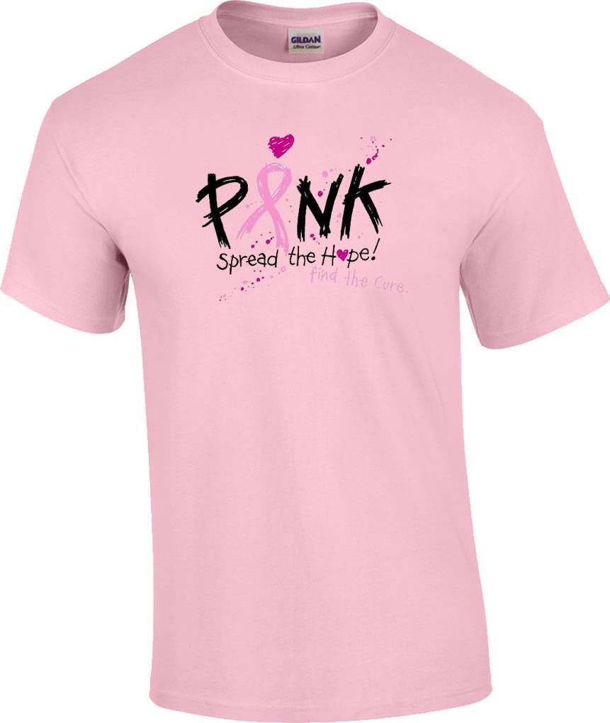 Spread the Hope Find A Cure Pink Ribbon Breast Cancer Awareness T-Shirt L