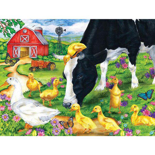 5D DIY pictură cu diamant vacă punct de cruce complet pătrat/rotund broderie diamant broderie animale stras imagini cadou de artizanat