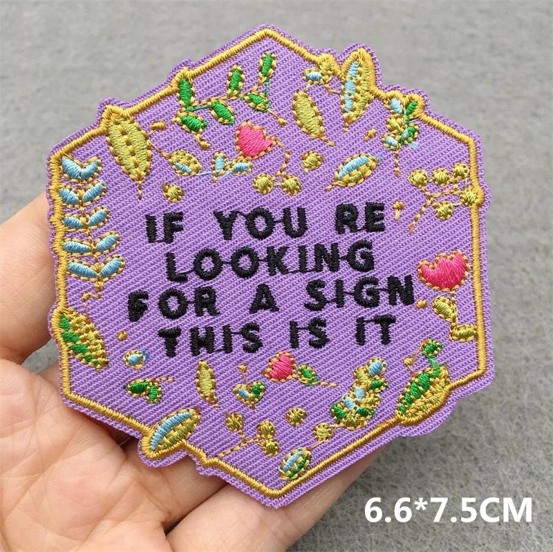 Love Nature Patch Magic Mushroom Embroidery Patches For Clothing Diy Iron-On Stickers Appliques Flowers Stripes