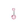 Heart Crystal Belly Button Rings Shiny Silver Stainless Steel Piercing Jewelry for Beach Holiday Accessories