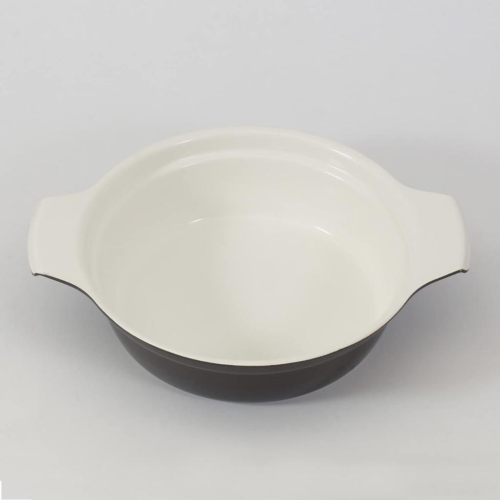 Bestco Tabletop IH with Glass Wine Red Ceramic Bistro Carole Pot, Two-handed Pot, 16cm, Lid, NQ-0051