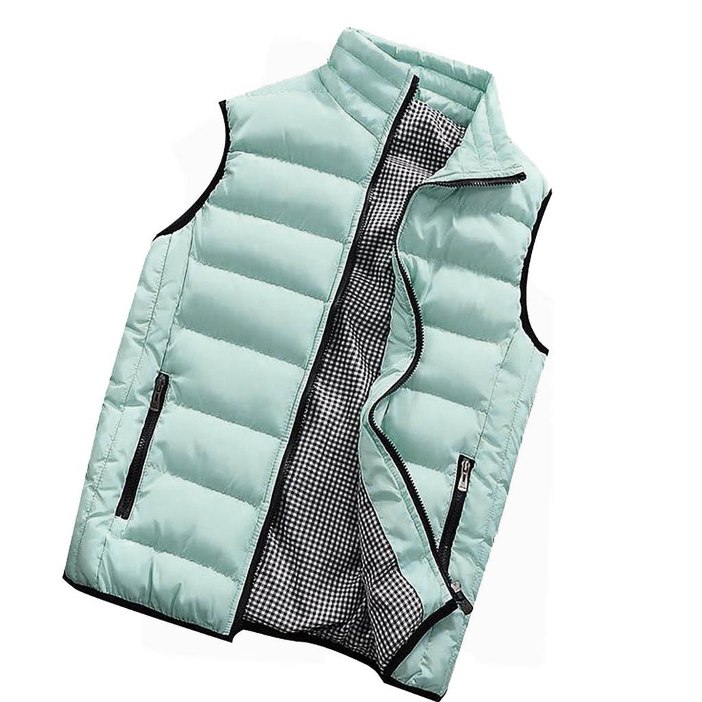 Menn Vinterfrakk Vattert Bomullsvest Varm Hette Tykk Vest Topper Jakke