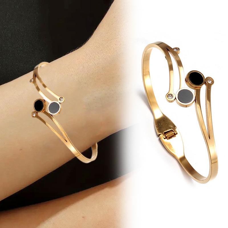 

1 шт., инкрустированный цирконом, титановая сталь, индивидуальный браслет-манжета, украшение для пары