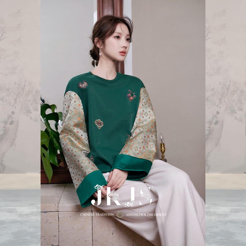 JK&JS Embroidered New Chinese Style Cotton Sweatshirt