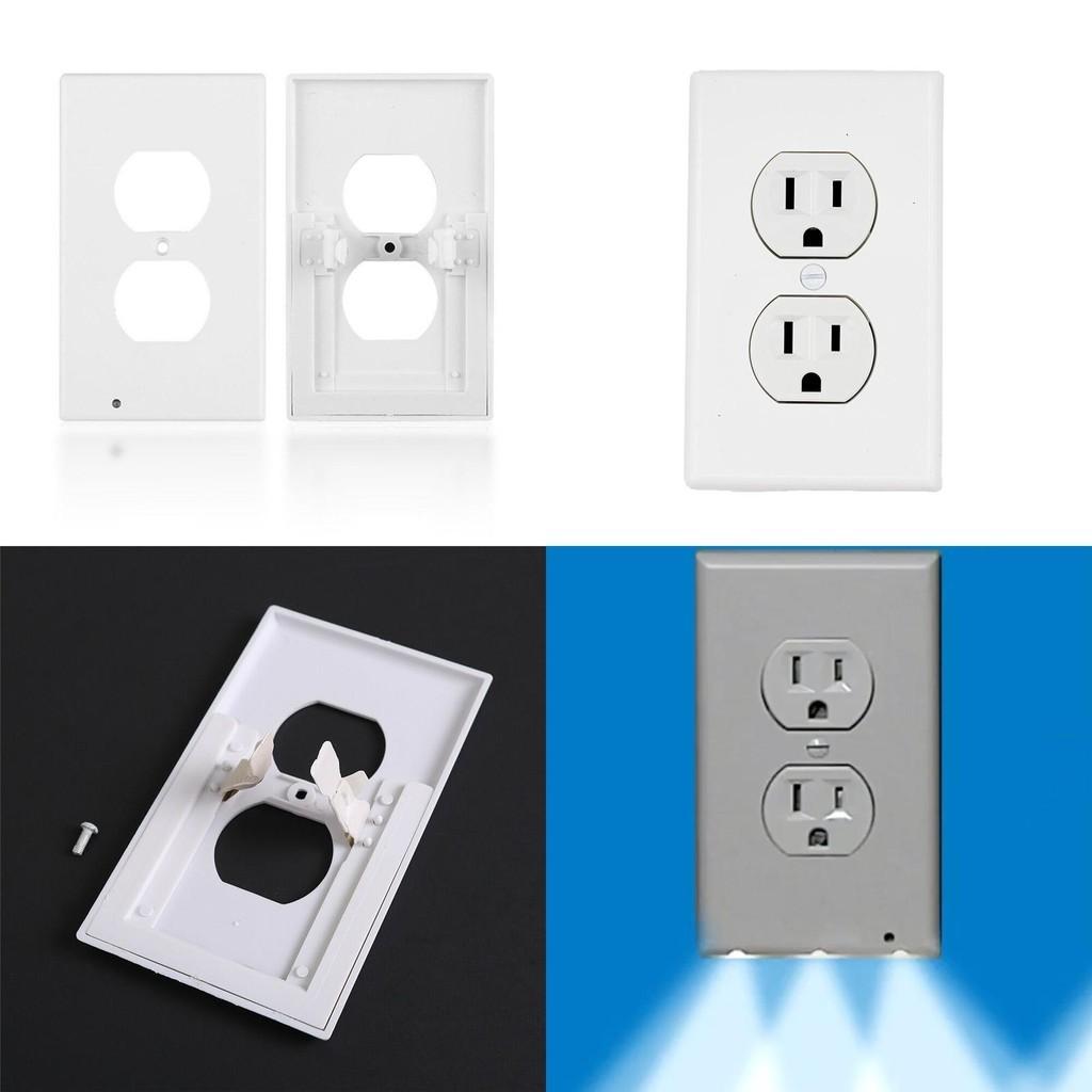 Vielseitige Steckdosenabdeckung mit LED-Nachtlichtsensor für sichere Nutzung