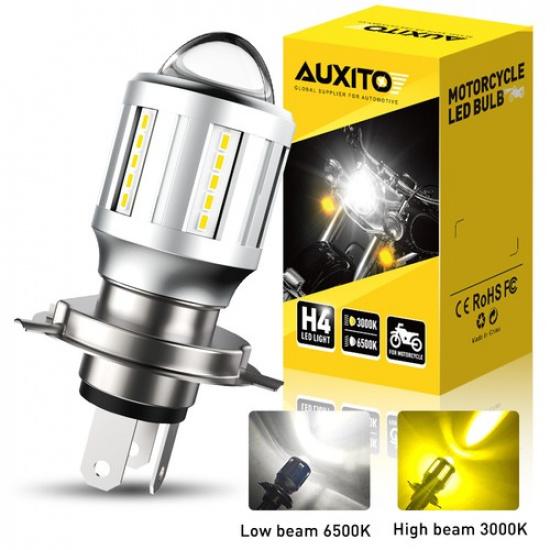 AUXITO Motorcycle H4 9003 HB2 LED Headlight Bulb 3000K 6500K Hi/Lo Light EOOH