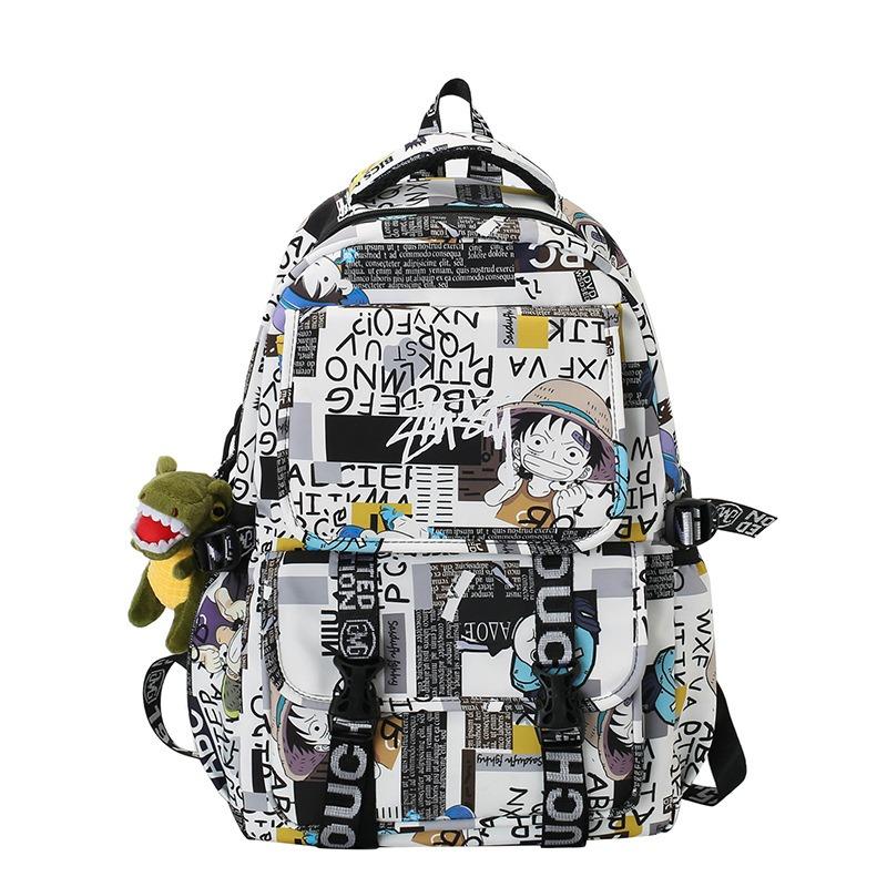 Backpack Men's New Personality Graffiti Middle School Student Schoolbag Brand College Student Couple Travel Backpack