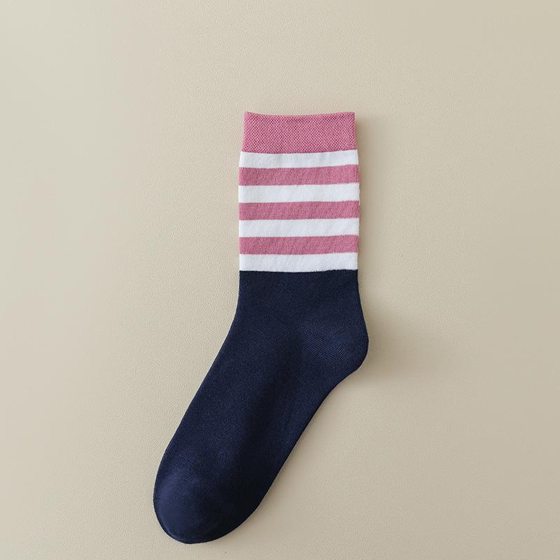 

Женские осенне-зимние студенческие спортивные хлопковые гольфы в три цвета 1 pair темно-синий