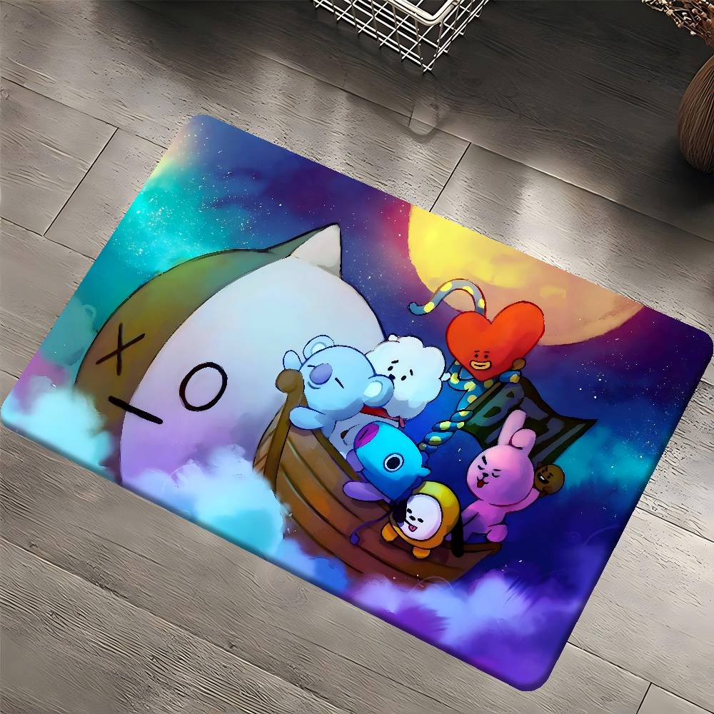 B-Bts21 Cartoon Kitchen Mat Kids Room Bedroom Decoration Balcony Anti-Slip Doormat Living Room Alfombra