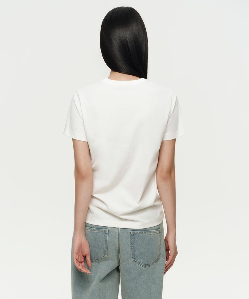 MUSINSA STANDARD WOMAN [Cooltandard] Women'S Basic Crew Neck T-Shirt [Cream]