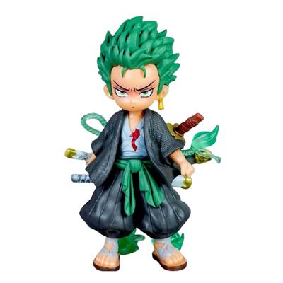Q Version Zoro Anime Statue Zoro Hero One Piece Roronoa Zoro Approx 15cm PVC Action Figure [Used]