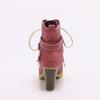 Front lace-up large-size women's boots, belt buckle, short boots, high-heeled rivet boots, long-term supply