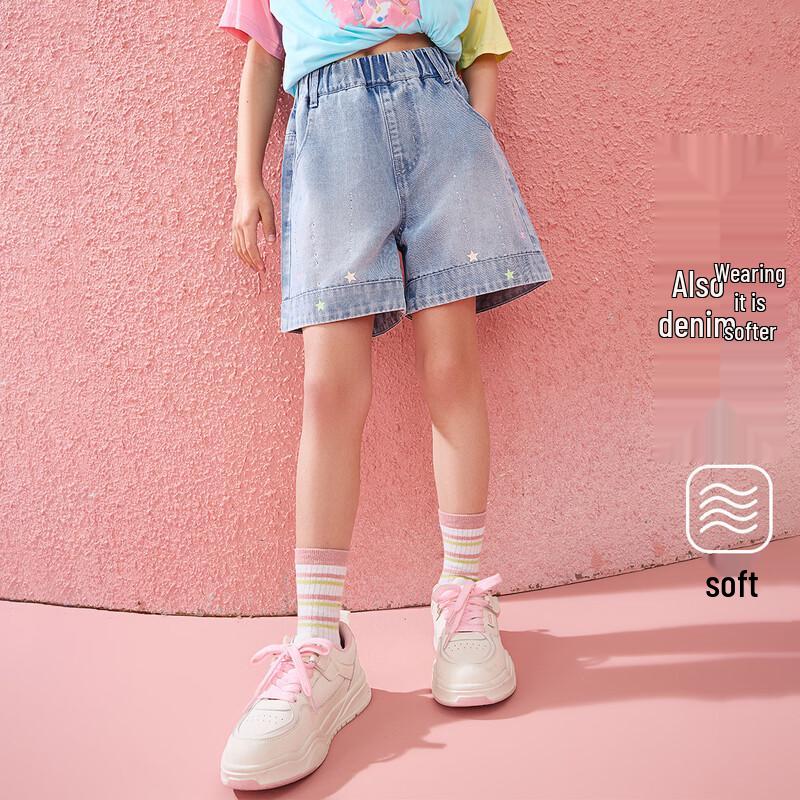 ASK JUNIOR Girls  Straight-Leg Rhinestone Denim Shorts 110