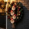 Rustic Christmas Home Ornaments Santa Claus Wooden Hanging Ornament, Tree Decor with Ornament Jute String, Farmhouse Holiday Wall for Garden