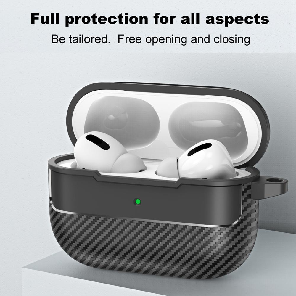 KEYSION Shockproof Case for AirPods Pro 3 Carbon Fiber Texture Soft TPU Silicone Bluetooth Earphone Cover for AirPods Pro 3 2025