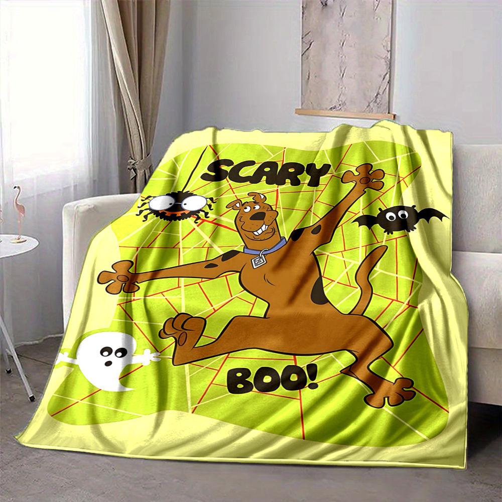 

1pc Halloween Scooby-Doo Flannel Throw Blanket - Lightweight Soft Warm All-Season Blanket for Sofa, Bed, Travel, Camping L1029083 80x120cm