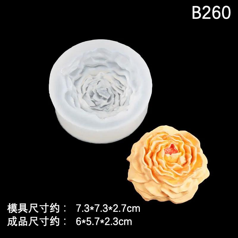 A Top Quality Extra Large 3D Flower Candle Silicone Mold DIY Peony Aroma Plaster Resin Making Tool Handmade Soap Chocolate Cake