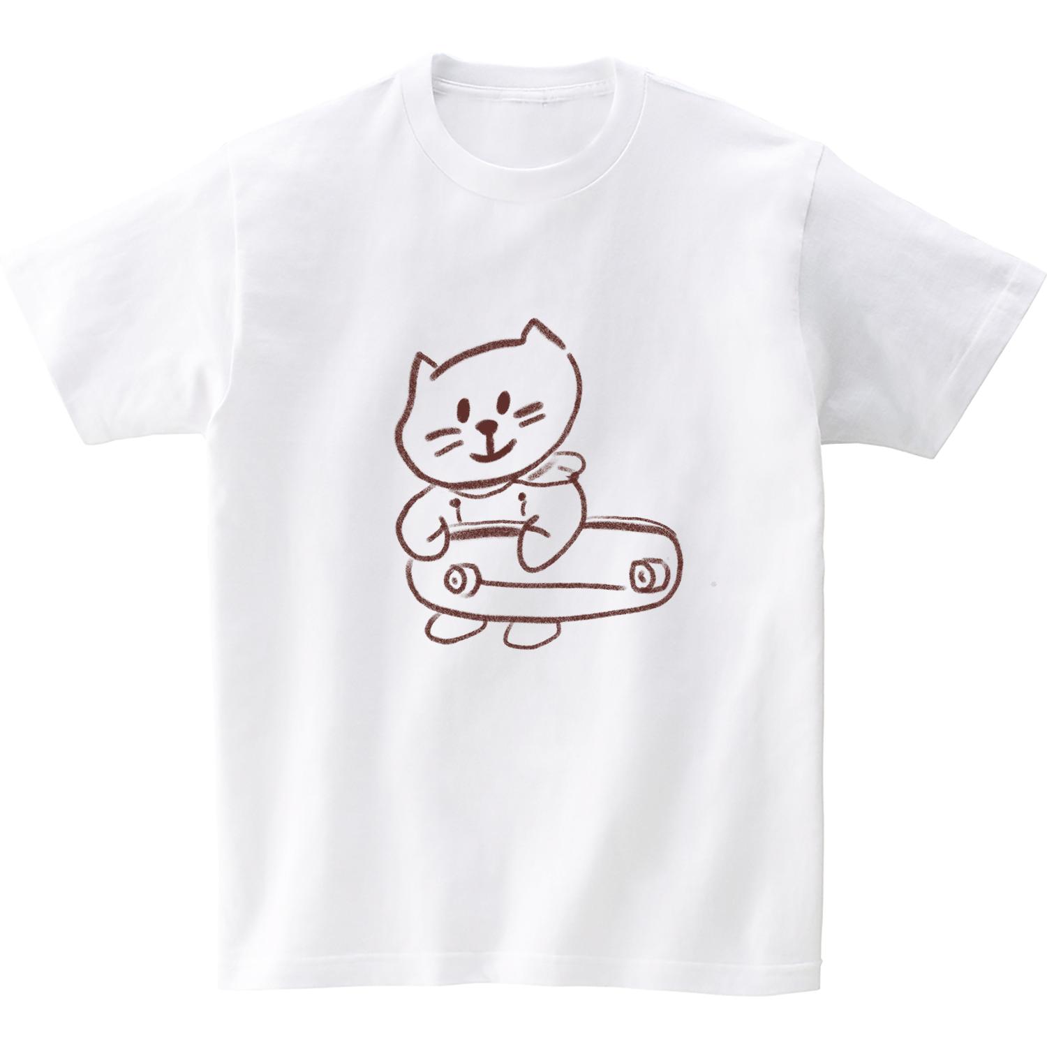 Awesome Us (23Ss) Skate Board With Smile Cat White Short Sleeve T-Shirt Xxl/Free