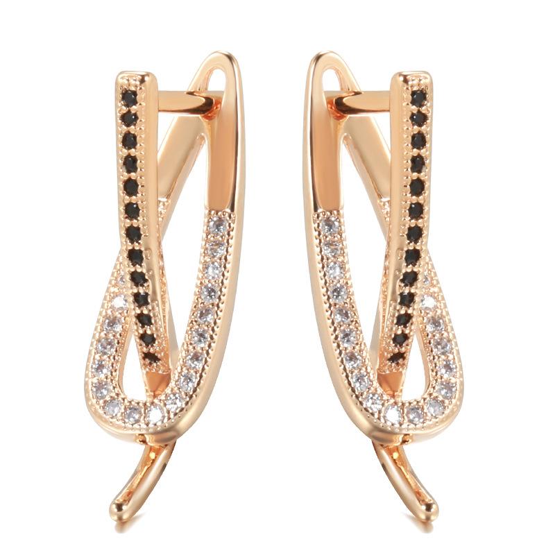 

Модные серьги-капли с цирконом, женские серьги цвета розового золота, ювелирные изделия для свадебной вечеринки розового золота