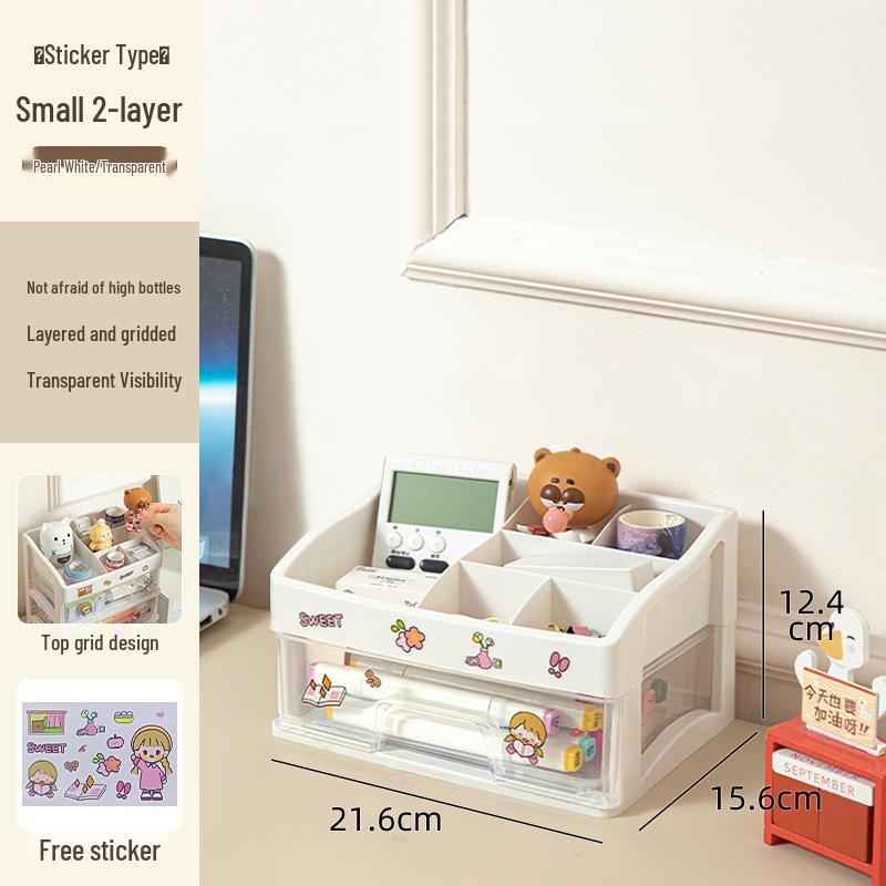 

Clear Cosmetic and Stationery Organizer for Desktop and Dressing Table