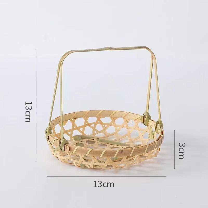 

Плетеная корзина из бамбука ручной работы: Многофункциональный поднос для чая, выпечки, фруктов, свадеб и многого другого