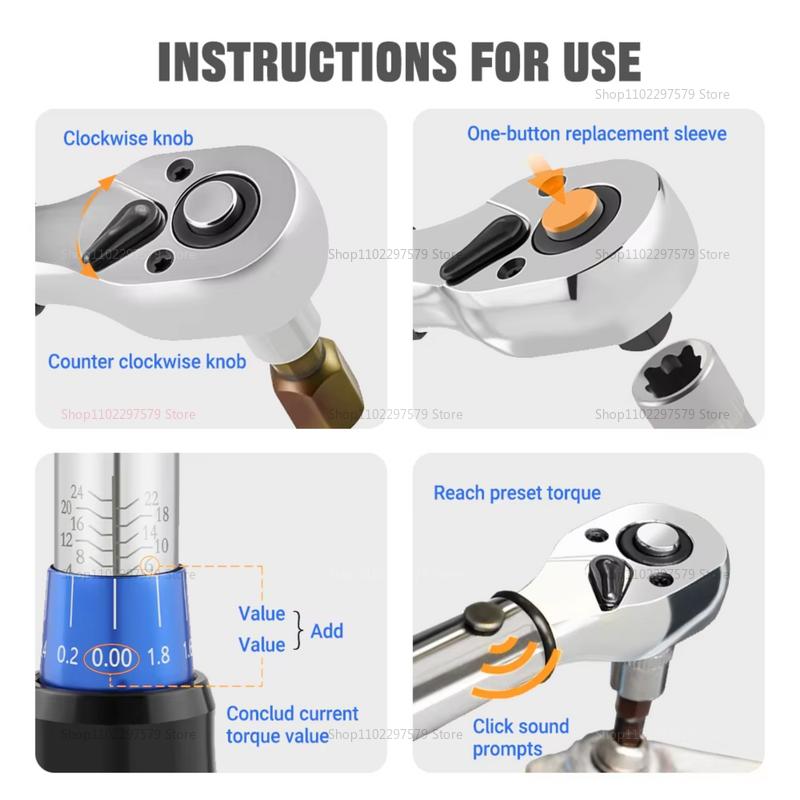 High Precision Torque Preset Wrench 2-24Nm Adjustable Ratchet Quick Release Tool for Automotive Mechanical Repair