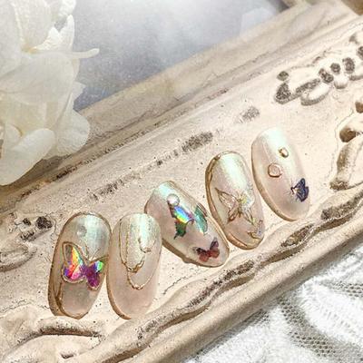1 Blatt Nagelaufkleber Abnehmbar Selbstklebend Schmetterlingsmuster Lichtecht Fingernageldekoration